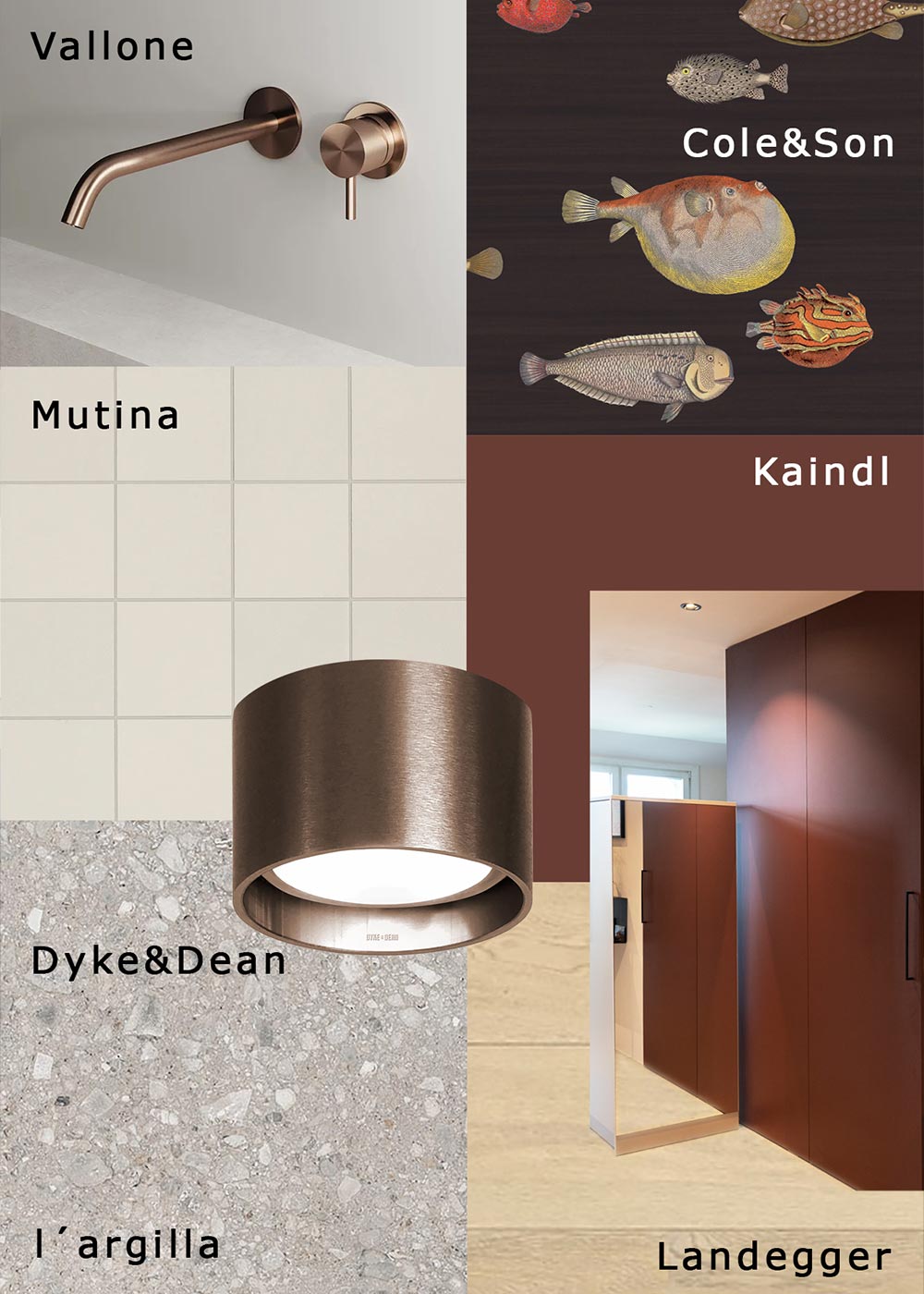 Grundriss und Designkonzept für eine Wohnung in Salzburg.