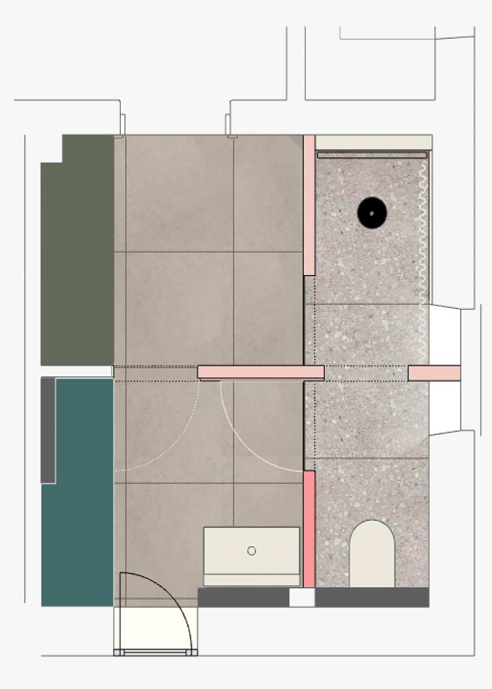 Moodboard für ein Badezimmer.