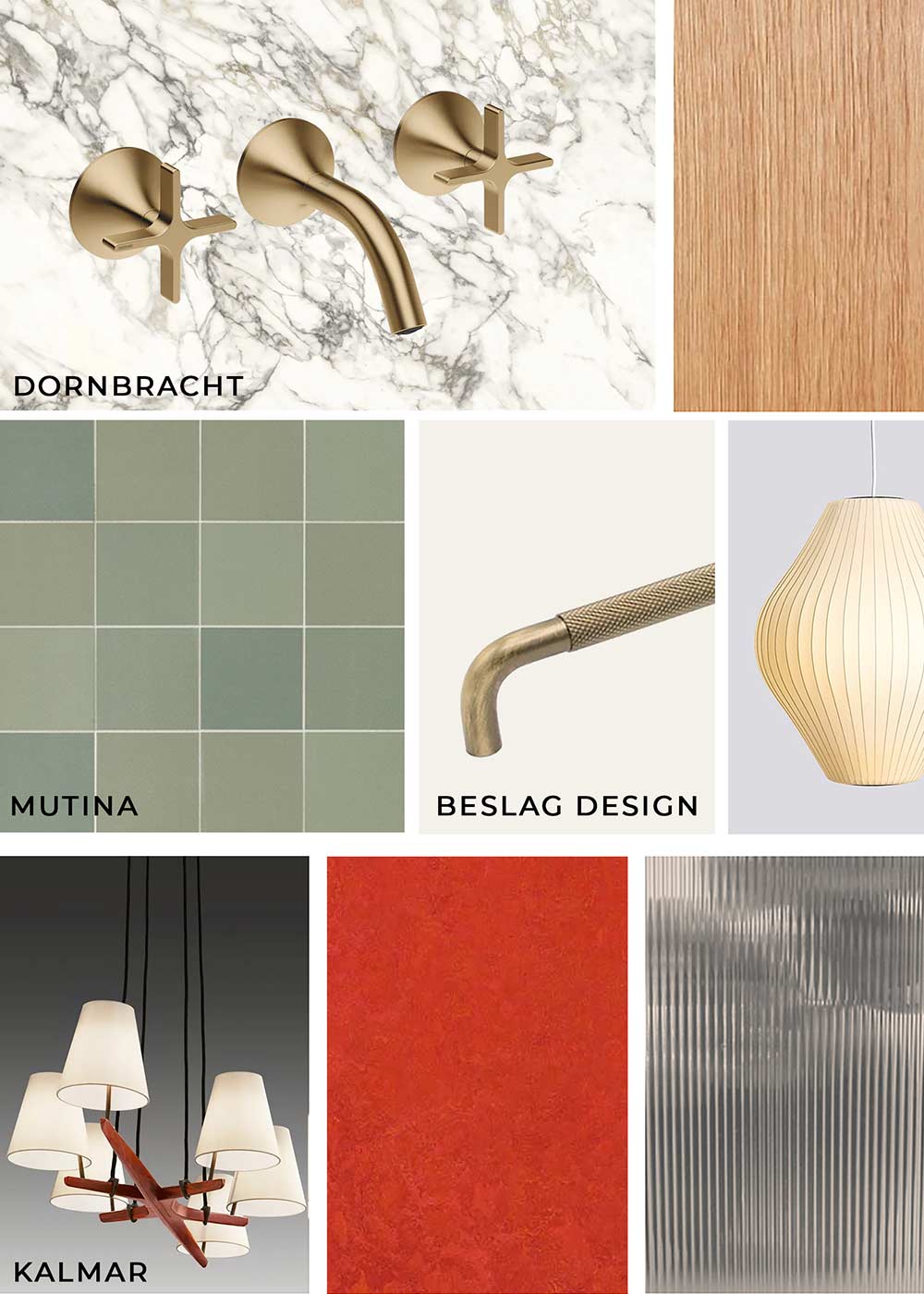 Moodboard für ein Interiorkonzept.